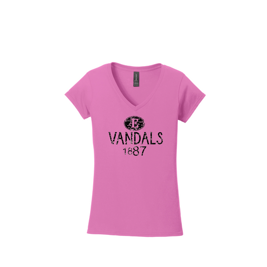 Womens Vandals 1887 V-Neck T-Shirt