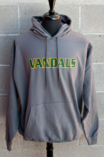 Charcoal Hooded Sweatshirt with Vandals Design - Adult